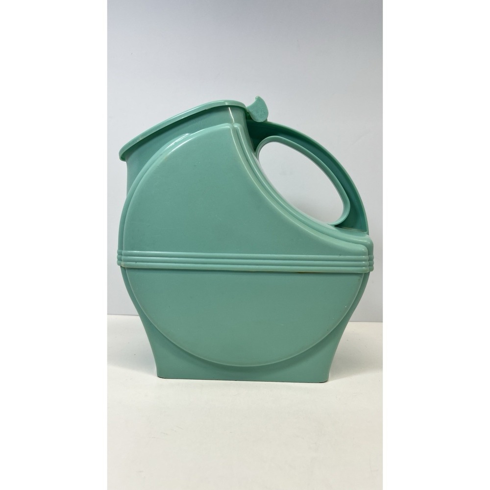 Vintage MCM Burrite Plastic Green Turquoise Hinged Tea Water Pitcher